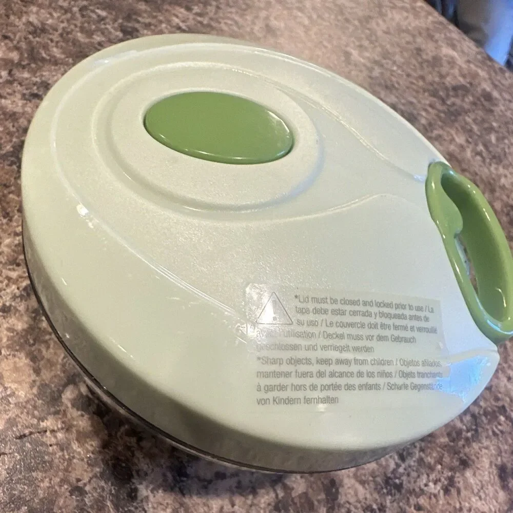 Chopare Manual Pull Food Chopper 2 Cup Green Clear Bowl Hand Vegetable Chopper